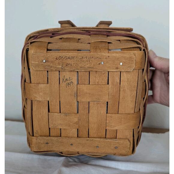 Vintage Longaberger 1993 Bayberry Basket Christmas Collection With Liner - Picture 7 of 12